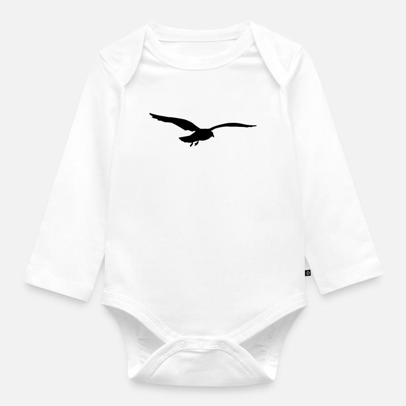 mouette - Body Bébé bio manches longues - blanc
