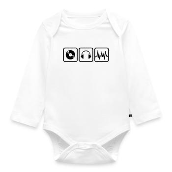 dj - Baby Bio-Langarm-Body - Weiß - Vorne