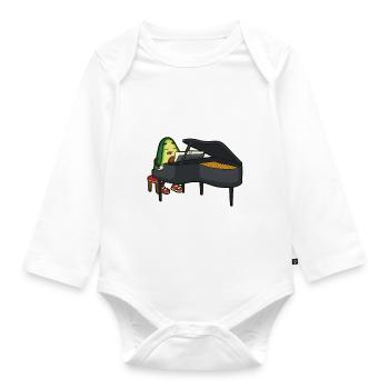 Cadeau piano piano piano piano avocat - Body Bébé bio manches longues - blanc - Devant