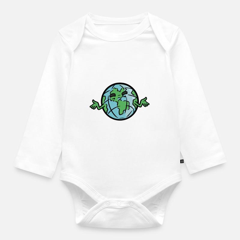 Pas de planète B Pas de planète B - Body Bébé bio manches longues - blanc
