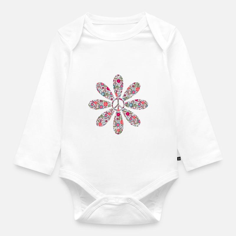 Force des fleurs - Body Bébé bio manches longues - blanc