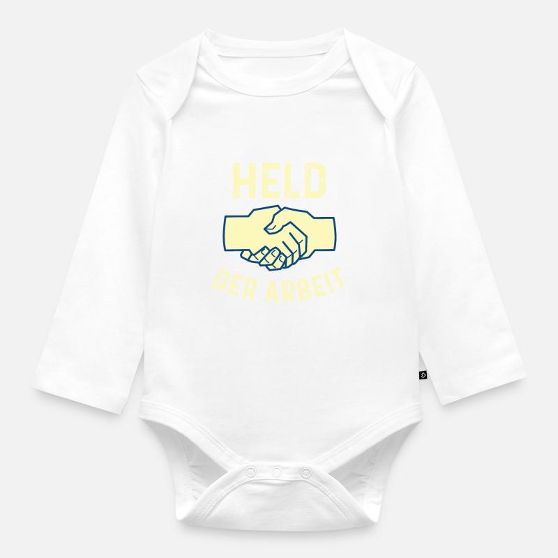 Held der Arbeit - Baby Bio-Langarm-Body - Weiß