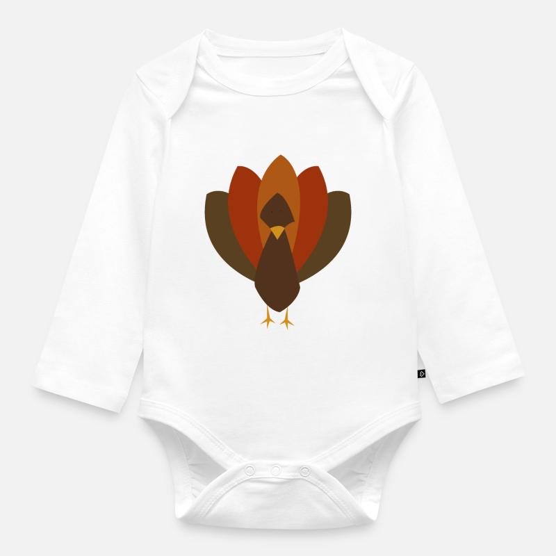 Conception de la dinde - Body Bébé bio manches longues - blanc