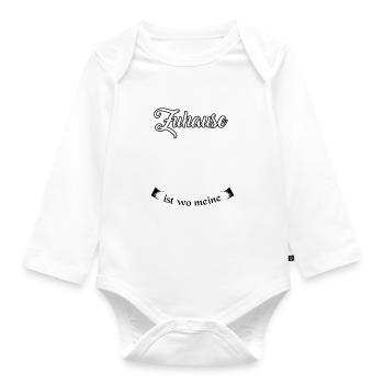 Landwirt, Zuhause ist wo meine Kühe stehen, Kuh - Baby Bio-Langarm-Body - Weiß - Vorne