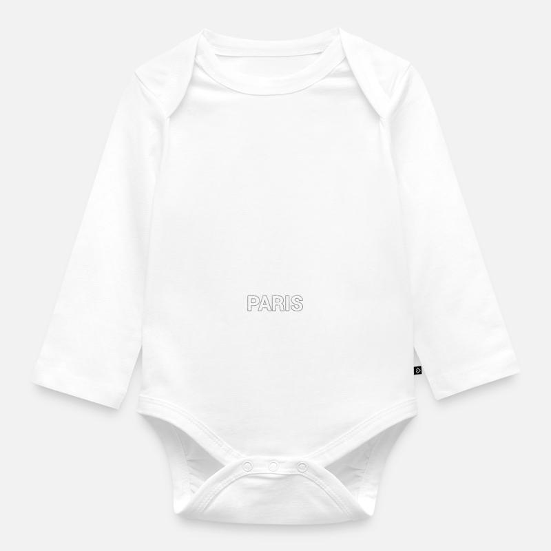 Plan de la ville de Paris et ses rues - Body Bébé bio manches longues - blanc