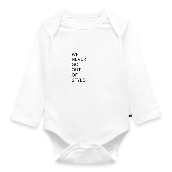WE NEVER GO OUT OF STYLE FANSHIRT - Organic Longsleeve Baby Bodysuit - white - Front