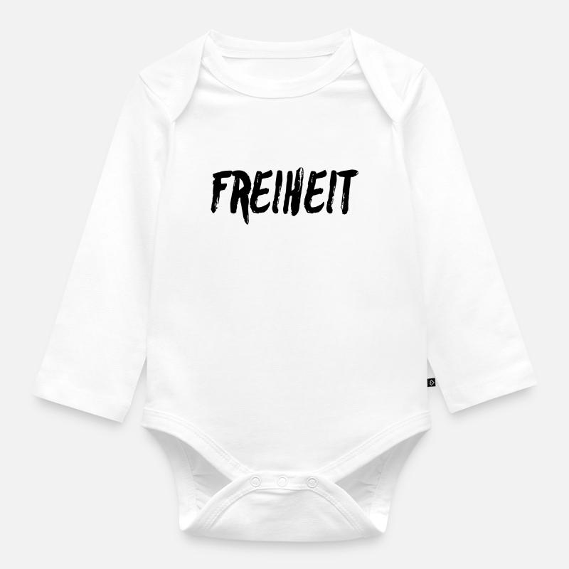 liberté - Body Bébé bio manches longues - blanc