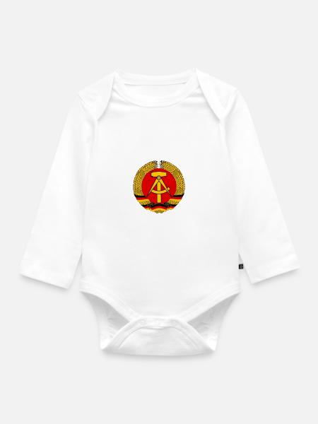 DDR LUSTIG GESCHENK GEBURTSTAG - Baby Bio-Langarm-Body - Weiß