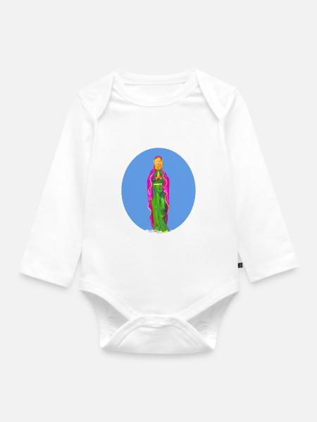 Madonna Staute - Baby Bio-Langarm-Body - Weiß