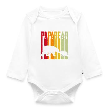 Papa Bear - Baby Bio-Langarm-Body - Weiß - Vorne
