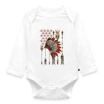 American Flag Tribe - Organic Longsleeve Baby Bodysuit - white - Front