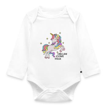 Einhorn, Einhörner, Ich liebe Einhörner, Geschenk - Baby Bio-Langarm-Body - Weiß - Vorne