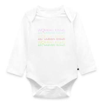 Women's rights, human rights, equality - Organic Longsleeve Baby Bodysuit - white - Front