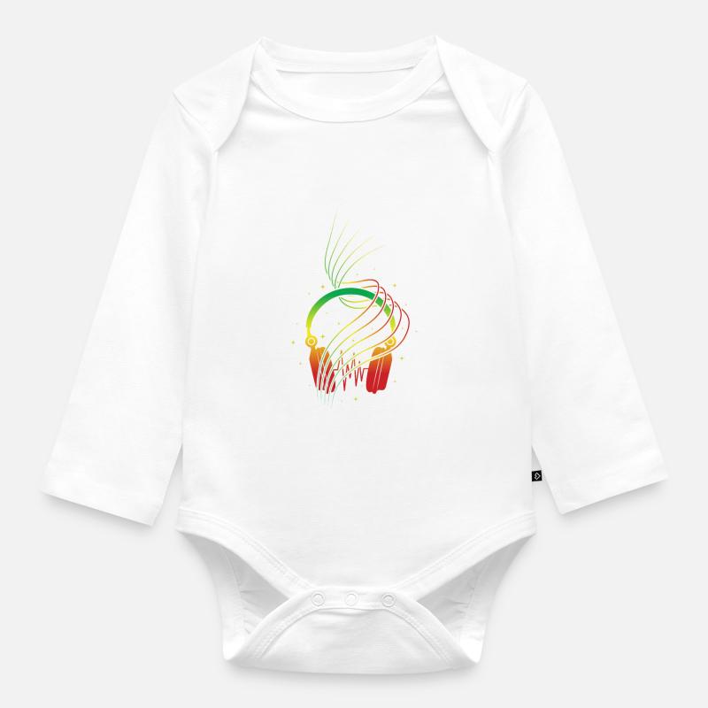 Reggae - Body Bébé bio manches longues - blanc