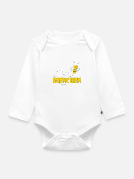 Kosename Bienchen Geschenkidee - Baby Bio-Langarm-Body - Weiß