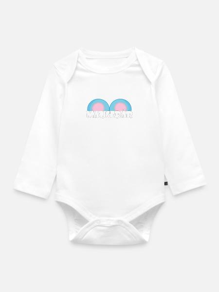 Kosename Mausebär Geschenkidee - Baby Bio-Langarm-Body - Weiß