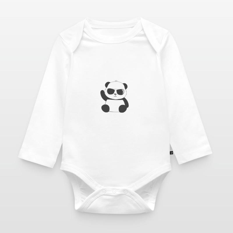 Life Is Better Withe a Panda Bamboo Bear Panda Bear Organic Longsleeve Baby Bodysuit