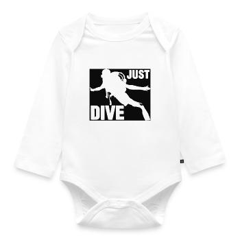 Just Dive Diver - Baby Bio-Langarm-Body - Weiß - Vorne
