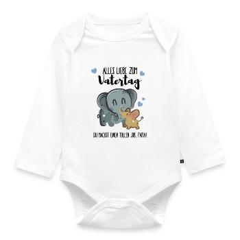 Vatertag Papa süß Vater - Baby Bio-Langarm-Body - Weiß - Vorne