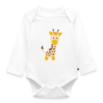 Giraffe - Organic Longsleeve Baby Bodysuit - white - Front