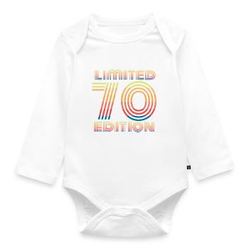 70. Geburtstag 1950 - Baby Bio-Langarm-Body - Weiß - Vorne