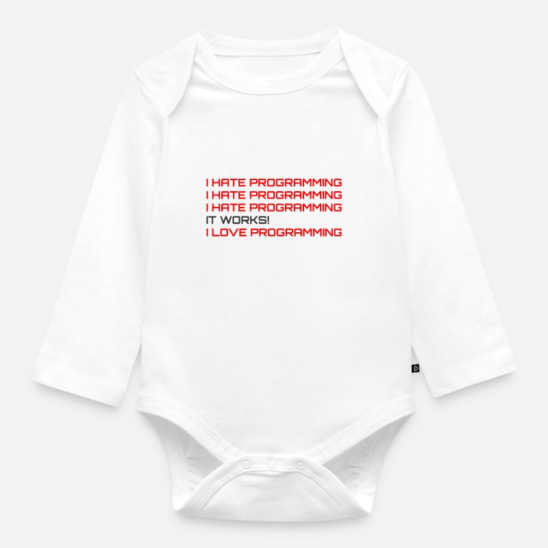 Computerprogrammierer Codierer Software Engineers Geschenk - Baby Bio-Langarm-Body - Weiß