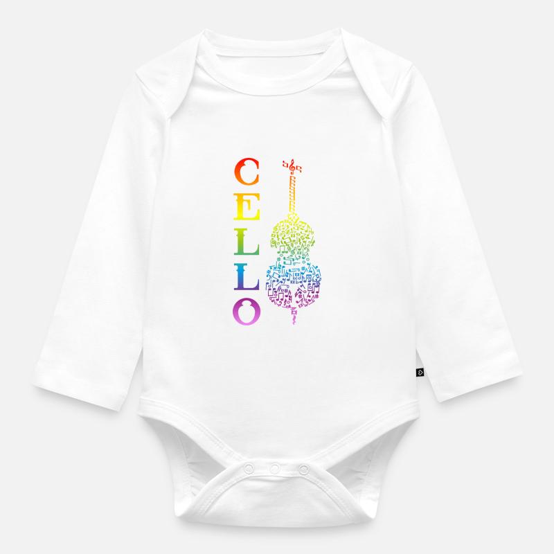 Violoncelliste violoncelle violoncelle - Body Bébé bio manches longues - blanc