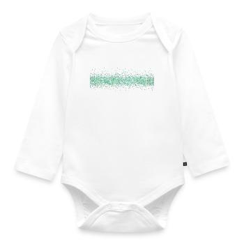 Bordure scintillante vert émeraude - Body Bébé bio manches longues - blanc - Devant