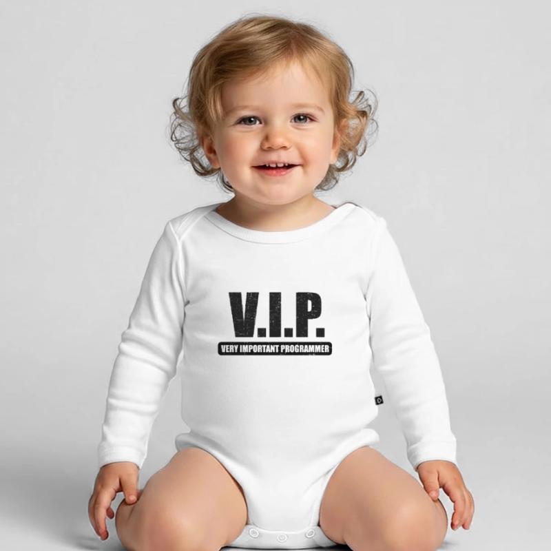VIP VIP very important programmer Linux IT Organic Longsleeve Baby Bodysuit