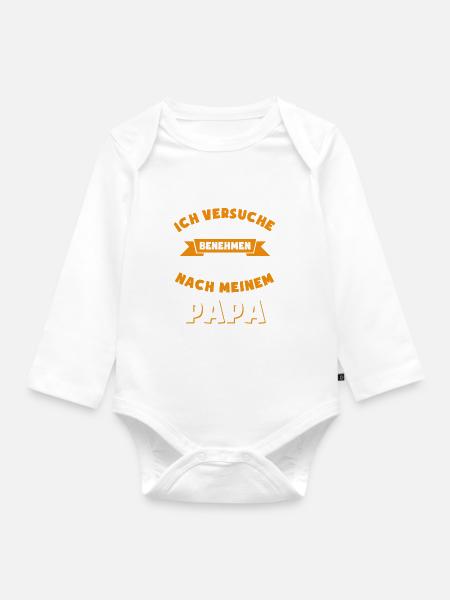 Ich versuche mich zu benehmen - Baby Bio-Langarm-Body - 
