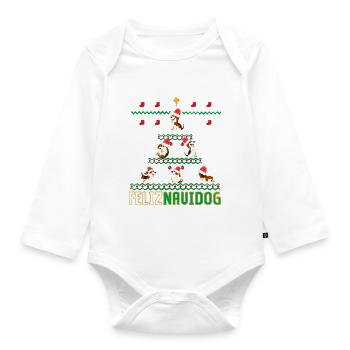 Beagles Feliz Navidog Merry Chritsmas - Body Bébé bio manches longues - blanc - Devant