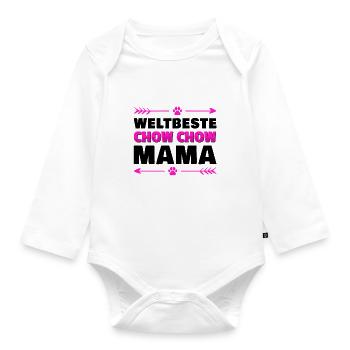 Chow-Chow chinesicher Löwenhund - Weltbeste Mama - Baby Bio-Langarm-Body - Weiß - Vorne