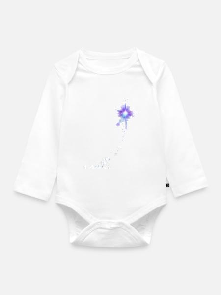 Sternschnuppe - Baby Bio-Langarm-Body - Weiß