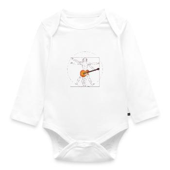 Da Vinci the Guitarist - Organic Longsleeve Baby Bodysuit - white - Front