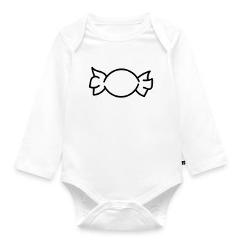 Candy Candy Candy - Lollipop Candy Sweet Treats - Organic Longsleeve Baby Bodysuit - white - Front