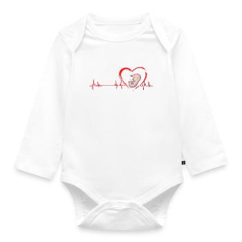baby gift - Organic Longsleeve Baby Bodysuit - white - Front