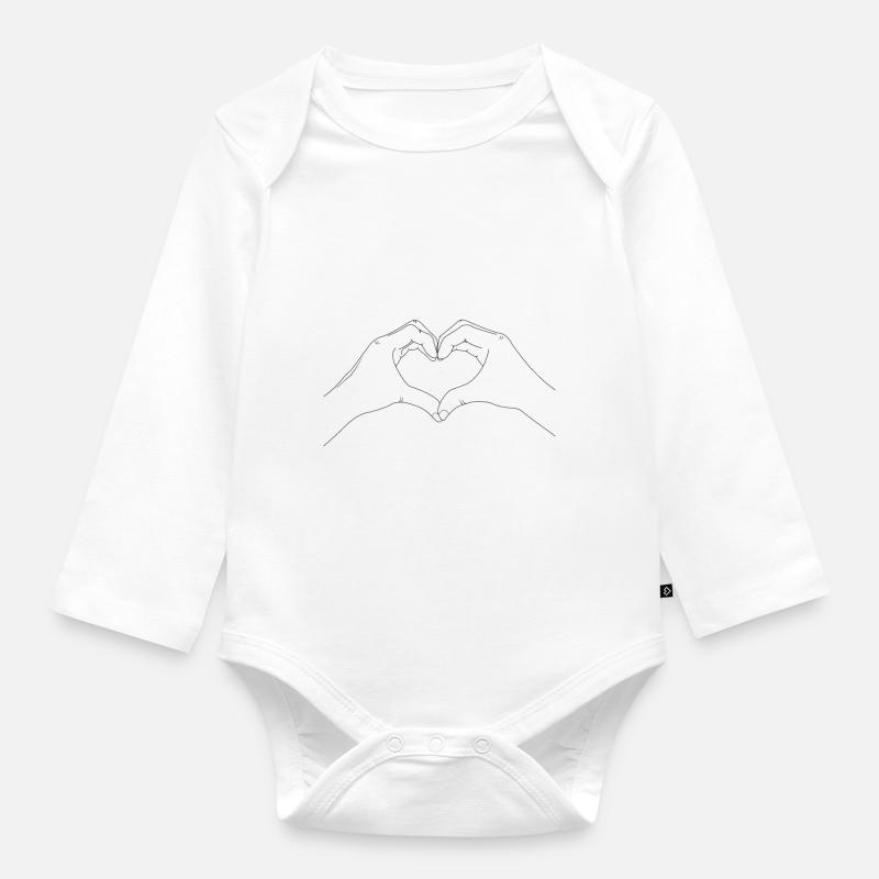Coeur - Body Bébé bio manches longues - blanc