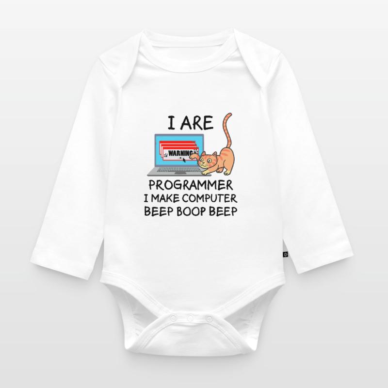 Computer Science Fun Saying Programmer Cat Gift Organic Longsleeve Baby Bodysuit