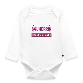 Bauherrin Spruch Hausbau Richtfest Haus Geschenk - Baby Bio-Langarm-Body - Weiß - Vorne