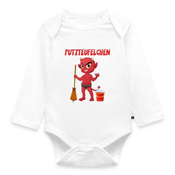 Putzteufelchen Reinigungskraft Hobby Putzen - Baby Bio-Langarm-Body - Weiß - Vorne