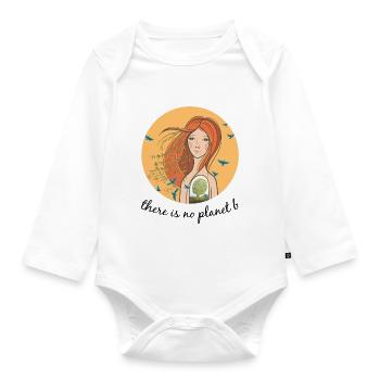 There Is No Planet B Earth Day - Organic Longsleeve Baby Bodysuit - white - Front