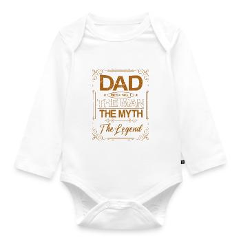 Dad Best No.1 The man the myth the legend Dad Vate - Baby Bio-Langarm-Body - Weiß - Vorne