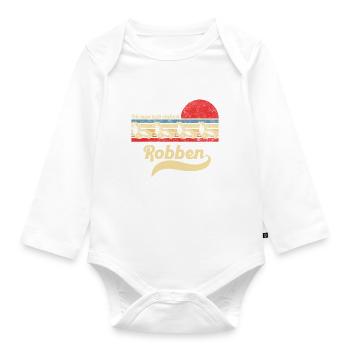 Seehund Retro Vintage Robbe Geschenk - Baby Bio-Langarm-Body - Weiß - Vorne