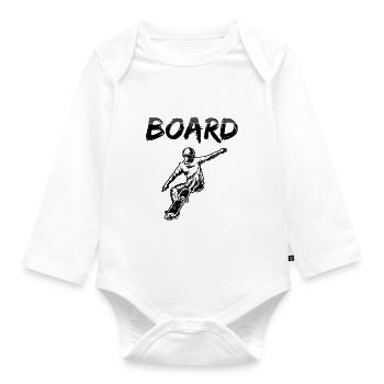 skateboard skater skate sport ride skate - Organic Longsleeve Baby Bodysuit - white - Front