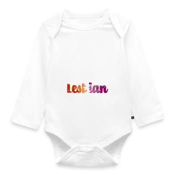 Lesbian LGBT Gay Pride LGBTQ Gay - Organic Longsleeve Baby Bodysuit - white - Front