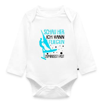 Windsurfen mit Foil Foilsurfen - Baby Bio-Langarm-Body - Weiß - Vorne