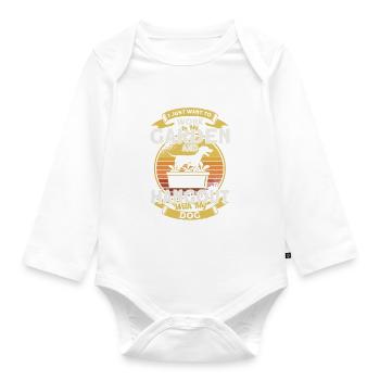 Retro Vintage Garden Gardening Gift - Organic Longsleeve Baby Bodysuit - white - Front