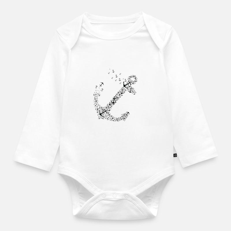 Belle voile bateau bateau Anker - Body Bébé bio manches longues - blanc
