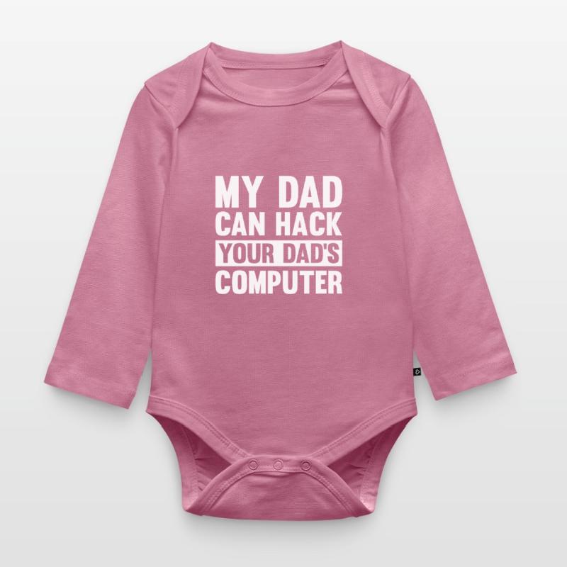 Hacker Hacking Code Computer papa saying gift Organic Longsleeve Baby Bodysuit