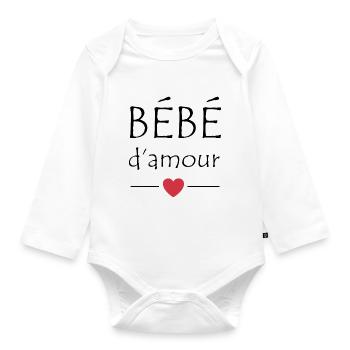 Bébé d'amour - Body Bébé bio manches longues - blanc - Devant